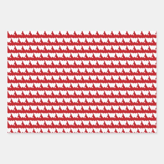 Cute red white modern double-hartpijlpatroon inpakpapier vel (Voorkant 3)