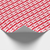 Cute red white monogram snowflake letter cadeaupapier (Hoek)