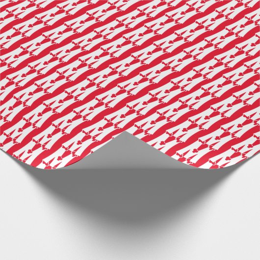 Cute red white monogram snowflake letter cadeaupapier (Hoek)