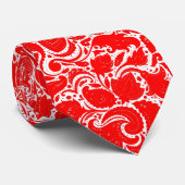 Cute red white paisley patroon stropdas (Opgerold)