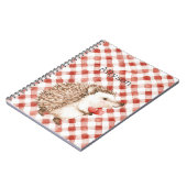 Cute Red White Plaid Stripes Hedgehogs Notitieboek (Linkerzijde)