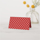 Cute Red White Polka Dot Birthday Party Plaatskaartje (Achterkant)