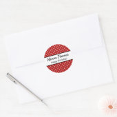 Cute Red White Polka Dot Birthday Party Ronde Sticker (Envelop)