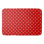 Cute Red & White Polka Dot Heart Pattern Badmat (Voorkant)