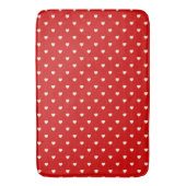 Cute Red & White Polka Dot Heart Pattern Badmat (Voorkant Verticaal)