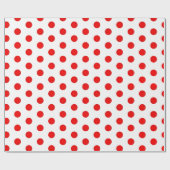 Cute Red & White Polka Dots Cadeaupapier (Vlak)