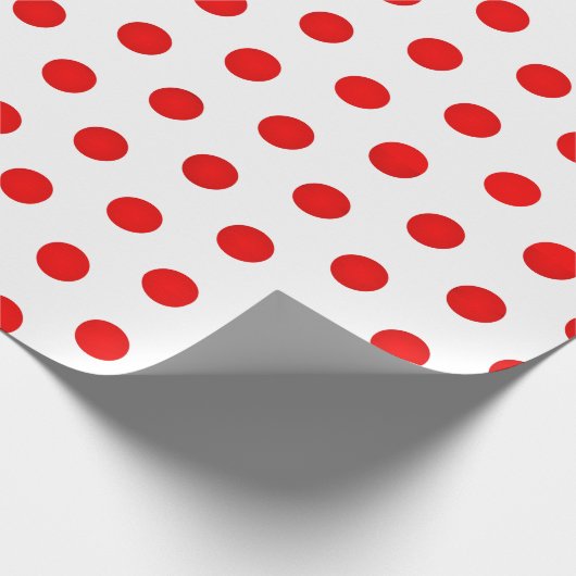 Cute Red & White Polka Dots Cadeaupapier (Hoek)