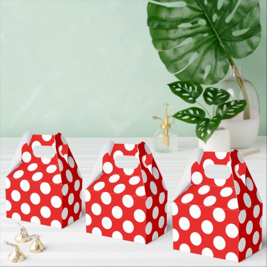 Cute red white polka stip patroonpartij bedankdoosjes (Meervoudige)