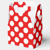 Cute red white polka stip patroonpartij bedankdoosjes (Geopend)