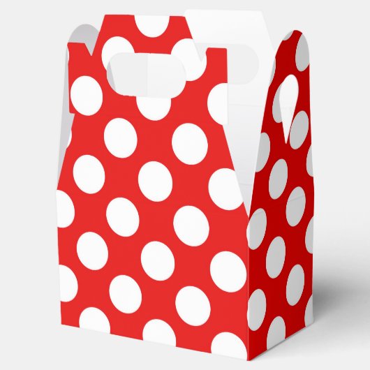Cute red white polka stip patroonpartij bedankdoosjes (Geopend)