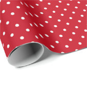 Cute red white polka stipt patroon stijlvol elegan cadeaupapier (Rol Hoek)