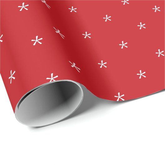 Cute red & white snewflakes patroon kerstavond cadeaupapier (Rol Hoek)