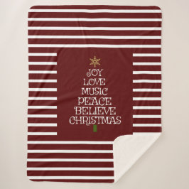 Cute Red/White Spirit of Kerstmis Sherpa Deken