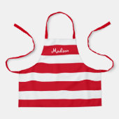 Cute Red White Stripes Kinder Schort (Voorkant)