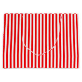 Cute Red White Stripes Large Cadeautasje (Voorkant)
