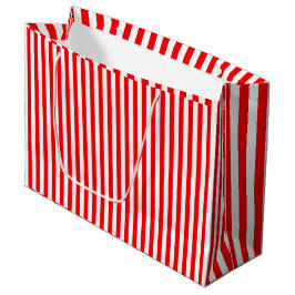 Cute Red White Stripes Large Cadeautasje