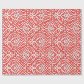 Cute red white turquoise ikat tribal cadeaupapier (Vlak)