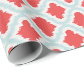 Cute red white turquoise maroccan patroonikat cadeaupapier (Rol Hoek)