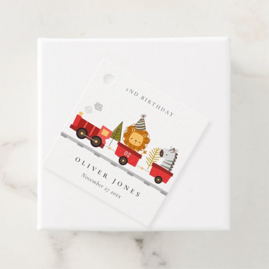 Cute Red Woodland Animal Train Elke zondag Bedankjes Labels (In situ)