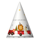 Cute Red Woodland Animal Train Elke zondag Feesthoedjes (Voorkant)