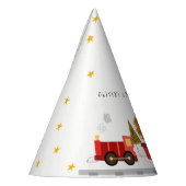 Cute Red Woodland Animal Train Elke zondag Feesthoedjes (Links)