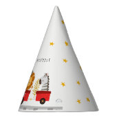 Cute Red Woodland Animal Train Elke zondag Feesthoedjes (Rechts)