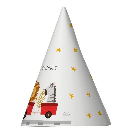 Cute Red Woodland Animal Train Elke zondag Feesthoedjes (Rechts)