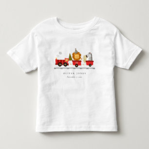 Cute Red Woodland Animal Train Elke zondag Kinder Shirts