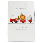 Cute Red Woodland Animal Train Elke zondag Medium Cadeauzakje (Voorkant)