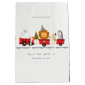 Cute Red Woodland Animal Train Elke zondag Medium Cadeauzakje (Achterkant)