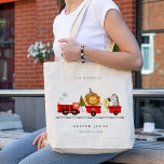 Cute Red Woodland Animal Train Elke zondag Tote Bag<br><div class="desc">Als u nog meer aanpassingen nodig hebt,  kunt u mij op yellowfebstudio@gmail.com vrij klikken.</div>