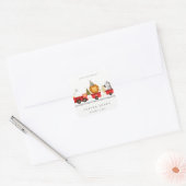 Cute Red Woodland Animal Train Elke zondag Vierkante Sticker (Envelop)