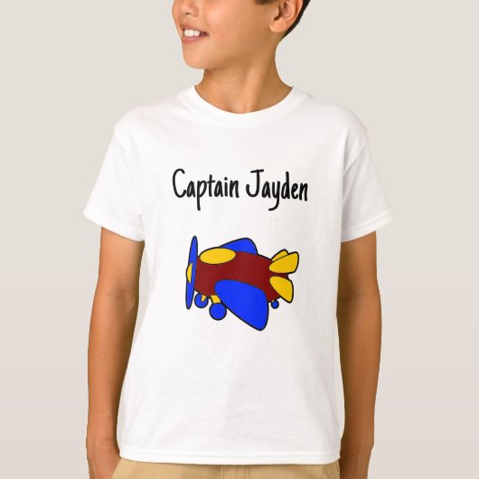 Cute Red Yellow Blue Airplane Cartoon for Kids T-shirt (Voorkant)
