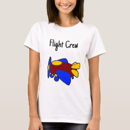 Cute Red Yellow Blue Airplane Cartoon for Kids T-shirt