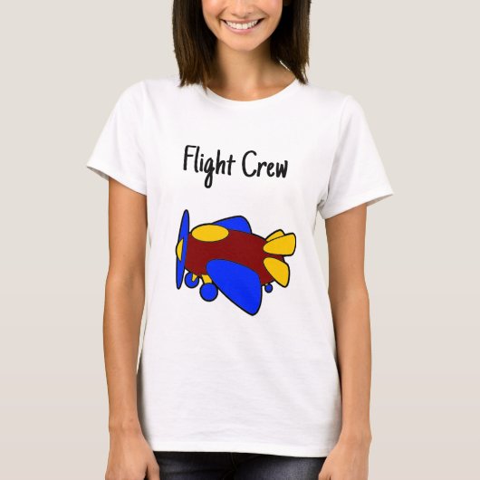 Cute Red Yellow Blue Airplane Cartoon for Kids T-shirt (Voorkant)