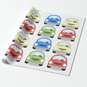 Cute red yellow green blue car cartoon model cadeaupapier