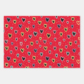 Cute red yellow liefde-vormige gift wrappapier inpakpapier vel (Voorkant 3)