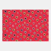 Cute red yellow liefde-vormige gift wrappapier inpakpapier vel (Voorkant 2)