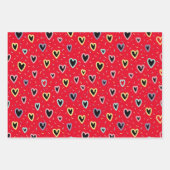 Cute red yellow liefde-vormige gift wrappapier inpakpapier vel (Voorkant)