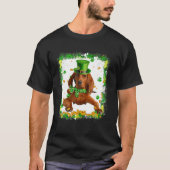 Cute Redbone Coonhound Dog St Patricks Day Irish S T-shirt (Voorkant)