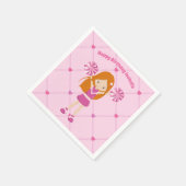 Cute Redhead Cheerleader Custom Birthday Party Servet (Hoek)