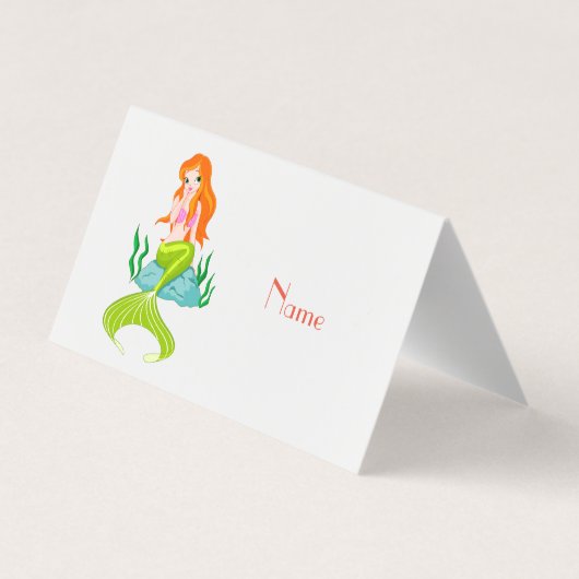 Cute Redkoped Mermaid Thunder_Cove Visitekaartje (Achterkant)