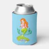 Cute Redkopmermaid Thunder_Cove Blikjeskoeler (Blikje Voorkant)