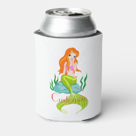 Cute Redkopmermaid Thunder_Cove Blikjeskoeler (Blikje Achterkant)