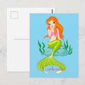 Cute Redkopmermaid Thunder_Cove Briefkaart (Voorkant / Achterkant)