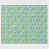 Cute Redkopmermaid Thunder_Cove Cadeaupapier (Vlak)