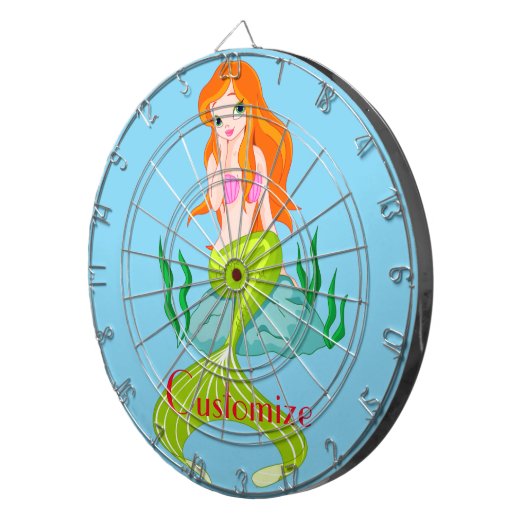 Cute Redkopmermaid Thunder_Cove Dartbord (Voorkant Rechts)