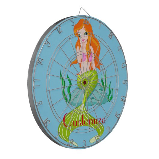 Cute Redkopmermaid Thunder_Cove Dartbord (Voorkant Links)
