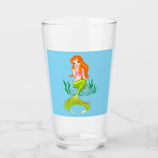 Cute Redkopmermaid Thunder_Cove Glas (Voorkant)