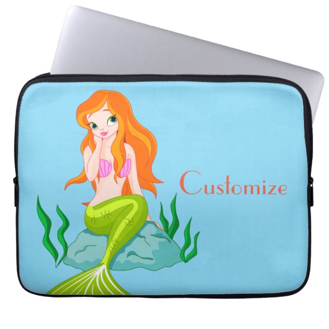 Cute Redkopmermaid Thunder_Cove Laptop Sleeve (Voorkant)